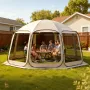 Screen House Tent, 4500 x 4250 x 2450 mm, 12-15 Person Pop Up Screen Tent, Portable Screened in Canopy with Carry Bag, Netting S