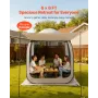 Screen House Tent, 1825 x 1825 x 2200 mm, 4-6 Person Pop Up Screen Tent with Extended Awning, Portable Screened in Canopy with C