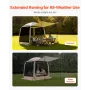 Screen House Tent, 1825 x 1825 x 2200 mm, 4-6 Person Pop Up Screen Tent with Extended Awning, Portable Screened in Canopy with C