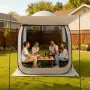 VEVOR Screen House Tent, 1825 x 1825 x 2200 mm, 4-6 Person Pop Up Screen Tent with Extended Awning, Portable Screened in Canopy 