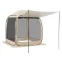 Screen House Tent, 1825 x 1825 x 2200 mm, 4-6 Person Pop Up Screen Tent with Extended Awning, Portable Screened in Canopy with C