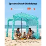 Beach Cabana, 1.83 x 1.83 m Beach Canopy with Side Wall, UPF 50+ Protection Easy Setup Cabana Tent with Sand Pockets, Large Port