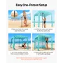 Beach Cabana, 1.83 x 1.83 m Beach Canopy with Side Wall, UPF 50+ Protection Easy Setup Cabana Tent with Sand Pockets, Large Port