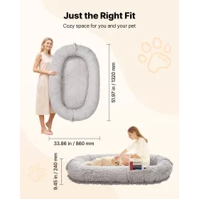 VEVOR Menneskelig Hundeseng, 51,97 x 33,86 x 9,45 tommer Ortopædisk Memory Foam Hundeseng i menneskestørrelse, Mennesker