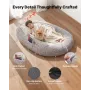 Human Dog Bed, 51.97 x 33.86 x 9.45 inch Orthopedic Memory Foam Human Sized Dog Bed, Humans Pet Beds with Side Pocket, Handle & 