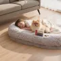Human Dog Bed, 51.97 x 33.86 x 9.45 inch Orthopedic Memory Foam Human Sized Dog Bed, Humans Pet Beds with Side Pocket, Handle & 