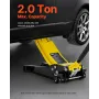 VEVOR Low Profile Floor Jack, Max 2 Ton Capacity, Steel Racing Floor Jack with Dual Pistons Quick Lift Pump, Heavy-Duty Hydrauli