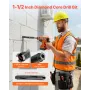 Core Drill Bit, 38 mm Diameter, 241 mm Drilling Depth, M16 Internal Thread, Diamond Dry Coring Bit with 3 Adapters, Pilot Drill 