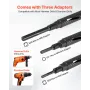Core Drill Bit, 38 mm Diameter, 241 mm Drilling Depth, M16 Internal Thread, Diamond Dry Coring Bit with 3 Adapters, Pilot Drill 