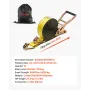 Ratchet Straps, 50.8 mm x 9.1 m, Heavy Duty Tie Down Straps with Double J Hook, 4536 kg Break Strength, Tie Down Ratcheting for 