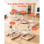 5-in-1 Baby Walker, Folding Baby Activity Center on Wheels, Height Adjustable Rocker Bouncer Walker with Comfortable High-Back S