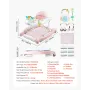 5-in-1 Baby Walker, Folding Baby Activity Center on Wheels, Height Adjustable Rocker Bouncer Walker with Comfortable High-Back S