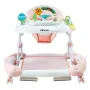 5-in-1 Baby Walker, Folding Baby Activity Center on Wheels, Height Adjustable Rocker Bouncer Walker with Comfortable High-Back S