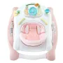 5-in-1 Baby Walker, Folding Baby Activity Center on Wheels, Height Adjustable Rocker Bouncer Walker with Comfortable High-Back S