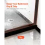 VEVOR Fixed Glass Shower Panel, 864 x 1870 mm Full-Framed Fixed Shower Screen, 8 mm Thick Clear Tempered Glass Door with Bottom 