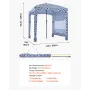 Beach Cabana, 1.83 x 1.83 m Beach Canopy with Side Wall, UPF 50+ Protection Easy Setup Cabana Tent with Sand Pockets, Large Outd