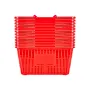 Shopping Baskets, 12 PCS, 21L Stackable PE Plastic Grocery Baskets with Metal Handles, Dense Mesh Structure, Holds up to 9.07kg,