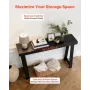 VEVOR 118 cm Console Table, Modern Desk Behind the Couch, Wooden Rectangle Entrance Desk, Narrow Long Sofa Table Accent Stand fo