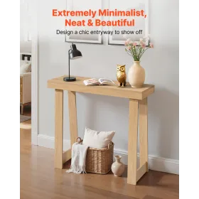 VEVOR 91.5 cm Console Table, Modern Desk Behind the Couch, Wooden Rectangle Entrance Desk, Narrow Long Sofa Table Accent Stand, 