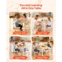 Kids Art Table and Chair Set, Toddler Craft Table with 3 Tiers Storage Cabinet, Wooden Kids Activity Play Desk with 2 Chairs, Ar