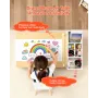 Kids Art Table and Chair Set, Toddler Craft Table with 3 Tiers Storage Cabinet, Wooden Kids Activity Play Desk with 2 Chairs, Ar