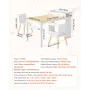 Kids Art Table and Chair Set, Toddler Craft Table with 3 Tiers Storage Cabinet, Wooden Kids Activity Play Desk with 2 Chairs, Ar