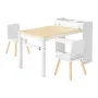 Kids Art Table and Chair Set, Toddler Craft Table with 3 Tiers Storage Cabinet, Wooden Kids Activity Play Desk with 2 Chairs, Ar