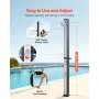 VEVOR 35L Solar Heated Shower, 195cm Showerhead Height Outdoor Shower, with Foot Faucet & Soap Box Rack, Hot & Cold Water Adjust