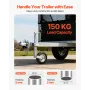 trailerdonkraft med hjul, 150 kg belastningskapacitet, tunge