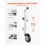 Trailer Jack with Wheel, 150 kg Load Capacity, Heavy Duty Bolt-on Trailer Tongue Jack with Single Wheel & Ergonomic Handle, 230 