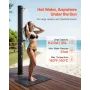 35L Solar Heated Shower, 195cm Showerhead Height Outdoor Shower, with Floor Kit & Foot Faucet, Hot & Cold Water Adjustment, Free