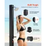 35L Solar Heated Shower, 195cm Showerhead Height Outdoor Shower, with Floor Kit & Foot Faucet, Hot & Cold Water Adjustment, Free