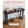 140 cm Console Table, Modern Desk Behind the Couch, Wooden Rectangle Entrance Desk, Narrow Long Sofa Table Accent Stand, Ideal f