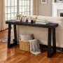 140 cm Console Table, Modern Desk Behind the Couch, Wooden Rectangle Entrance Desk, Narrow Long Sofa Table Accent Stand, Ideal f