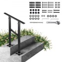 Outdoor Stair Railing, Fits for 1 Step Transitional Wrought Iron Handrail, Adjustable Exterior Stair Railing, Handrails for