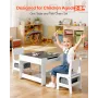 VEVOR Kids Table and 2 Chairs Set, Toddler Table and Chair Set with Storage Space under the Table, Cloth Storage Box under the C