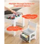 Kids Table and 2 Chairs Set, Toddler Table and Chair Set with Storage Space under the Table, Cloth Storage Box under the Chairs,