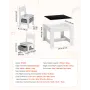 Kids Table and 2 Chairs Set, Toddler Table and Chair Set with Storage Space under the Table, Cloth Storage Box under the Chairs,