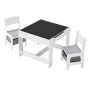 Kids Table and 2 Chairs Set, Toddler Table and Chair Set with Storage Space under the Table, Cloth Storage Box under the Chairs,