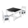 Kids Table and 2 Chairs Set, Toddler Table and Chair Set with Storage Space under the Table, Cloth Storage Box under the Chairs,