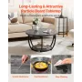Coffee Table, Modern Round Coffee Table, 2 Tiers Wooden Circle Center Desk with Open Storage, Minimalist Sturdy Metal Frame Acce