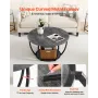 Coffee Table, Modern Round Coffee Table, 2 Tiers Wooden Circle Center Desk with Open Storage, Minimalist Sturdy Metal Frame Acce