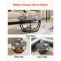 Coffee Table, Modern Round Coffee Table, 2 Tiers Wooden Circle Center Desk with Open Storage, Minimalist Sturdy Metal Frame Acce