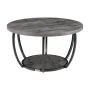 Coffee Table, Modern Round Coffee Table, 2 Tiers Wooden Circle Center Desk with Open Storage, Minimalist Sturdy Metal Frame Acce