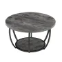 Coffee Table, Modern Round Coffee Table, 2 Tiers Wooden Circle Center Desk with Open Storage, Minimalist Sturdy Metal Frame Acce