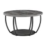 Coffee Table, Modern Round Coffee Table, 2 Tiers Wooden Circle Center Desk with Open Storage, Minimalist Sturdy Metal Frame Acce