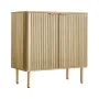 Coffee Bar Cabinet, Mid Century Fluted Coffee Bar Table with 2-Tier Storage, Buffet Stand Cabinet with 2 Barn Door, Sideboard Bu