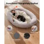 Human Dog Bed, 67.32 x 39.37 x 9.4 inch Orthopedic Memory Foam Human Sized Dog Bed, Humans Pet Beds with Side Pocket, Handle & Z