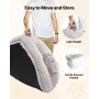 Human Dog Bed, 67.32 x 39.37 x 9.4 inch Orthopedic Memory Foam Human Sized Dog Bed, Humans Pet Beds with Side Pocket, Handle & Z