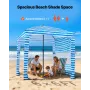 Beach Cabana, 1,83 x 1,83 m strandhytte med sidevæg, UPF 50+